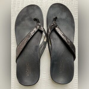 Vionic Black Snake Print Women's Sandals